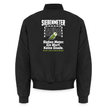 7m Schütze Geschenk – Torwart nicht persönlich - Unisex Bomberjacke - Schwarz - Hinten - AI Model Male 185 light (185cm)