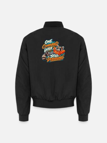 Lustiger Programmierer Waschbär – Noch ein Befehl später - Unisex Bomberjacke - Schwarz