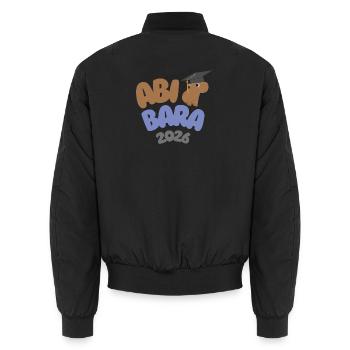 AbiBara 2026 – Chill until graduation - Unisex Bomber Jacket - black - Back - AI Model Male 185 light (185cm)
