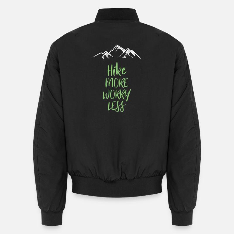 Hike More Worry Less - Unisex Bomber Jacket - black