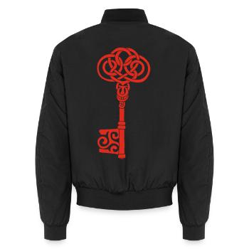 Clé celtique rouge - Bomber unisexe - noir - Dos - AI Model Male 185 light (185cm)