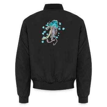 Watercolor Jellyfish Design for Sea Lovers - Unisex Bomber Jacket - black - Back - AI Model Male 185 light (185cm)