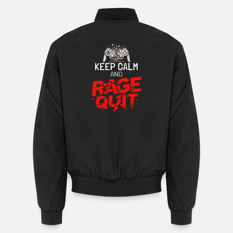 Keep Calm and Rage Quit - Gaming Spruch Unisex Bomberjacke