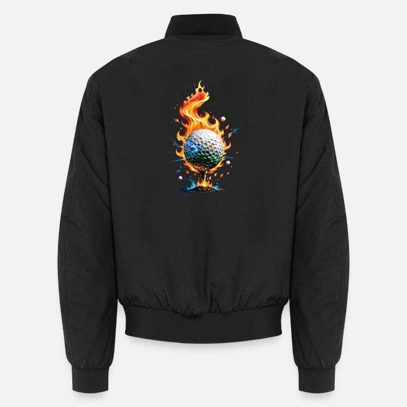 Glänzend weißer Golfball - Unisex Bomberjacke - Schwarz
