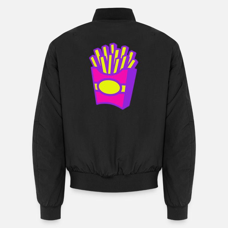 Pommes Pop-Art - Unisex Bomberjacke - Schwarz
