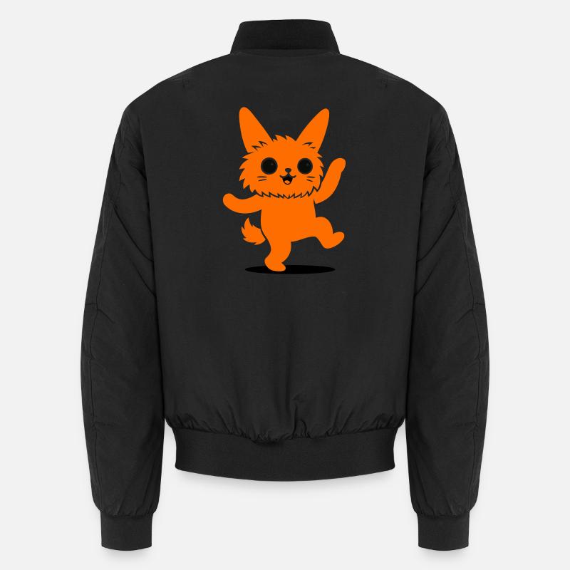 Witziger Tier-Charakter mit großen Augen - Unisex Bomberjacke - Schwarz