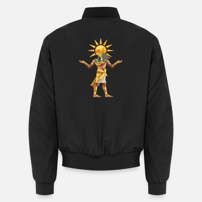 Sungod Ra - Cooles Low-Poly-Logo - Unisex Bomberjacke - Schwarz