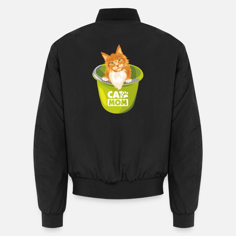 Niedliche rote Katze lugt aus dem Eimer Unisex Bomberjacke