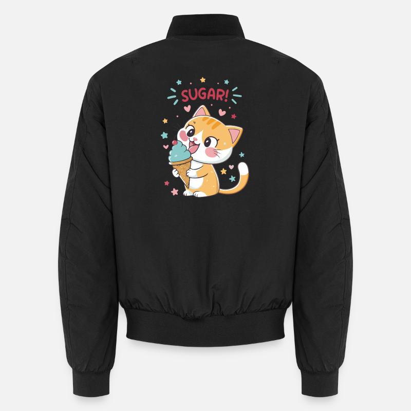 Chat gourmand cornet glace festif Bomber unisexe