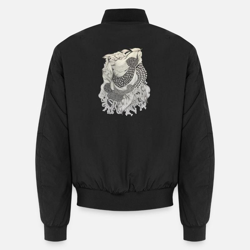 Koi Linienmuster Elegie Unisex Bomberjacke