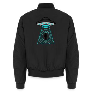 Vecteur d’enlèvement par OVNI Me Téléporter - Bomber unisexe - noir - Dos - AI Model Male 185 light (185cm)