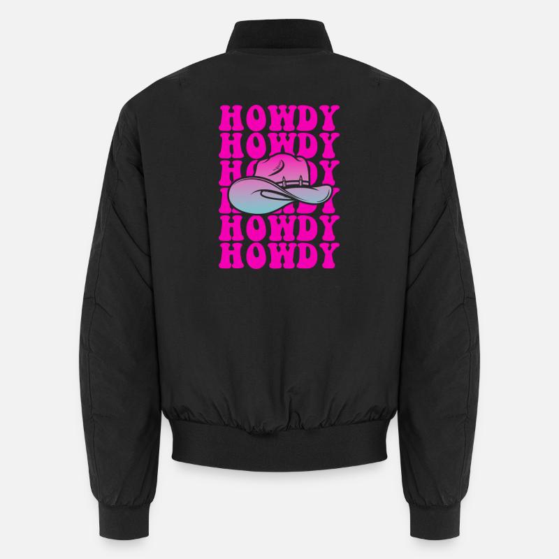 Howdy Pop Hat Gradient - Unisex Bomber Jacket - black