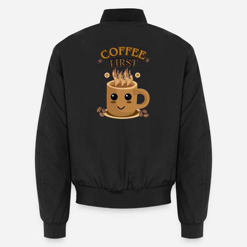 Coffee First – Kawaii | Coffee Cup Motif Unisex Bomber Jacket