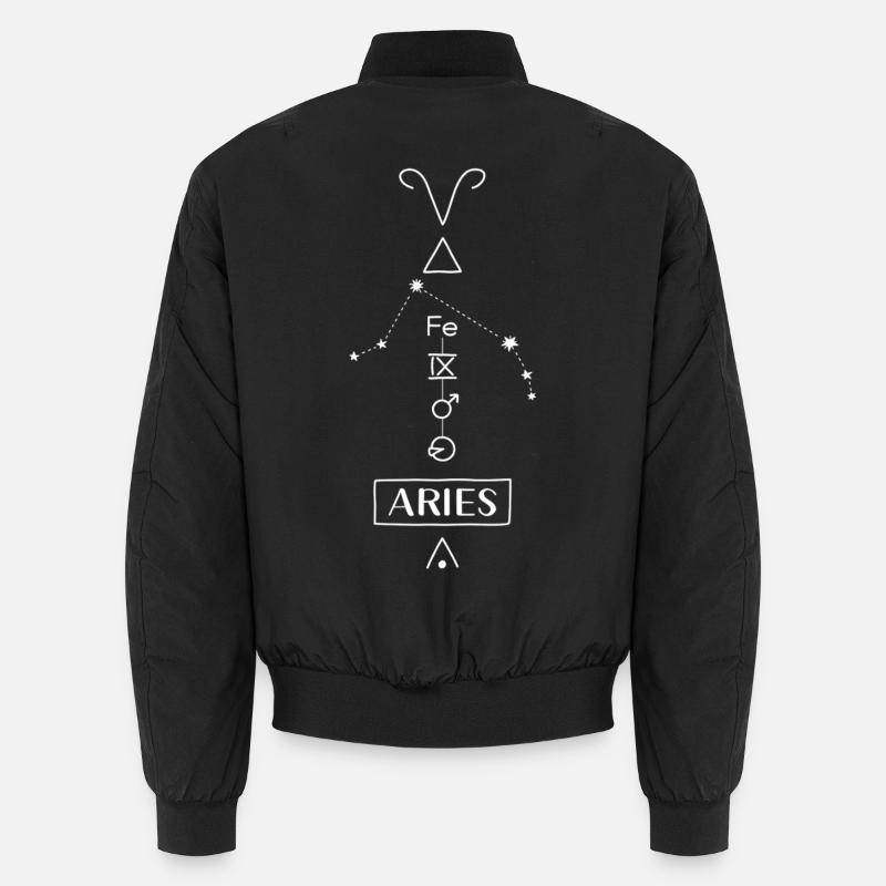 Aries - Aries Zodiac - white - Unisex Bomber Jacket - black