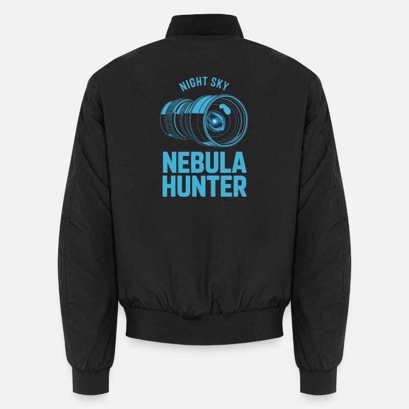 Nebula Hunter Night Sky Telescope Tee - Unisex Bomber Jacket - black