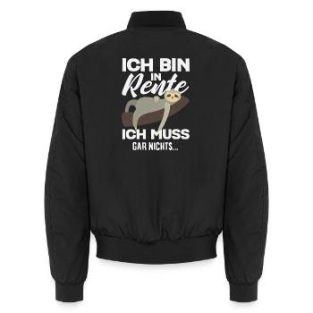 Rente Gar Nichts Faultier Sofa - Unisex Bomberjacke - Schwarz - Hinten - AI Model Male 185 light (185cm)