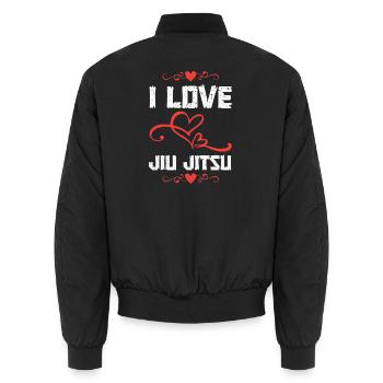 I Love Jiu Jitsu - Unisex Bomberjacke - Schwarz - Hinten - AI Model Male 185 light (185cm)