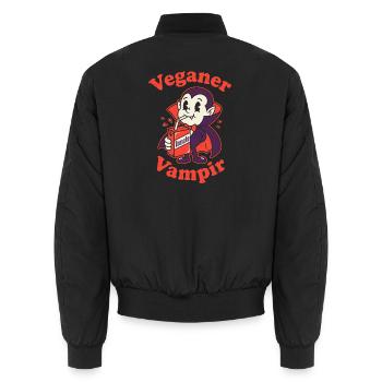 Veganer Vampir  - Unisex Bomberjacke - Schwarz - Hinten - AI Model Male 185 light (185cm)