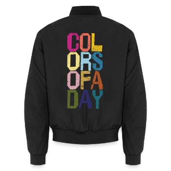 Farben des Tages - Unisex Bomberjacke - Schwarz - Hinten - AI Model Male 185 light (185cm)