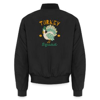 Turkey Squad Herbstdesign - Unisex Bomberjacke - Schwarz - Hinten - AI Model Male 185 light (185cm)