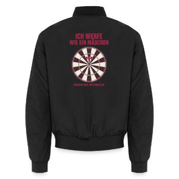 Dartspielerin Frauen Darts Bullseye Girl Power - Unisex Bomberjacke - Schwarz - Hinten - AI Model Male 185 light (185cm)