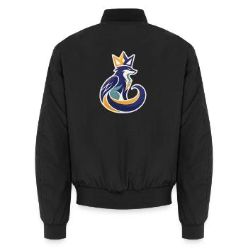 König Fuchs Logo Krone Maskottchen Wappen - Unisex Bomberjacke - Schwarz - Hinten - AI Model Male 185 light (185cm)
