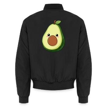 Lustige Kawaii Avocado Geschenk Veganer Vegetarier - Unisex Bomberjacke - Schwarz - Hinten - AI Model Male 185 light (185cm)