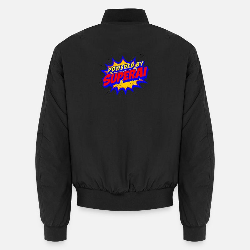 Powered by SuperAI - Unisex Bomber Jacket - black