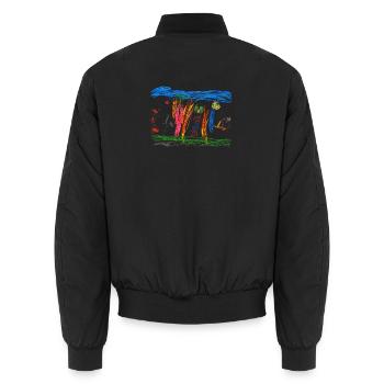 Kindertraum Gartenzauber - Unisex Bomberjacke - Schwarz - Hinten - AI Model Male 185 light (185cm)