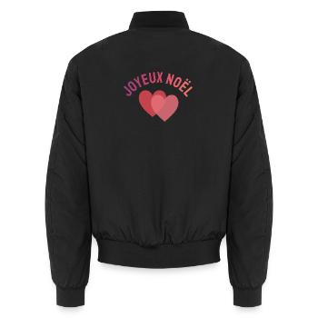 FROHE WEIHNACHTEN. WEIHNACHTEN. FROHE WEIHNACHTEN. FROHE WEIHNACHTEN - Unisex Bomberjacke - Schwarz - Hinten - AI Model Male 185 light (185cm)