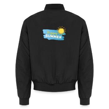 Summer Mode: ON - Unisex Bomber Jacket - black - Back - AI Model Male 185 light (185cm)
