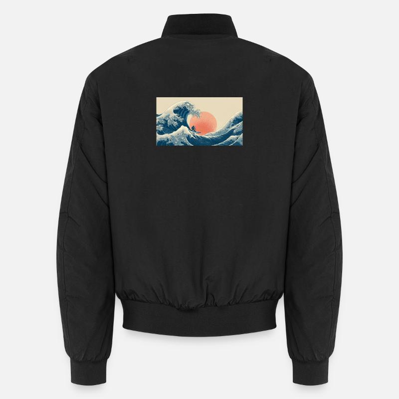 Surfing Wave at Sunset Unisex Bomber Jacket