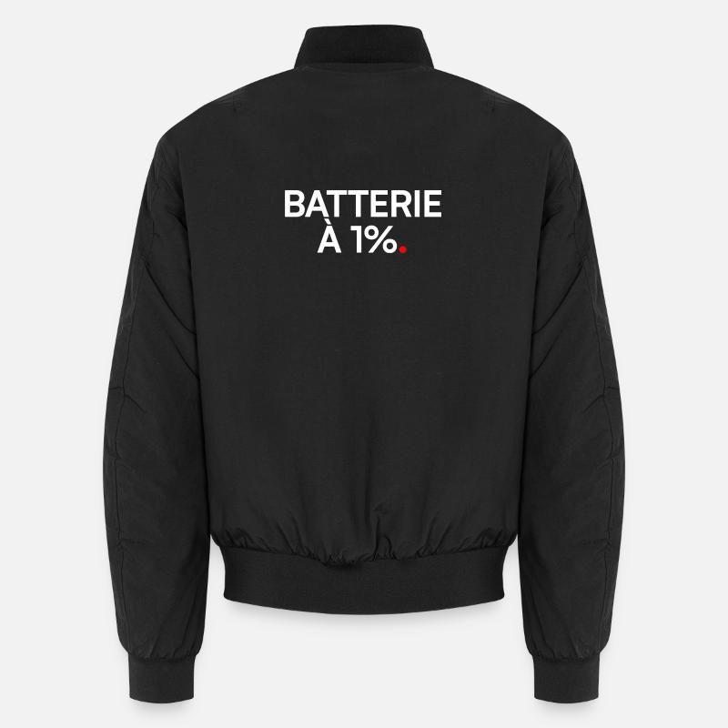Battery at 1% humor fatigue work Unisex Bomber Jacket