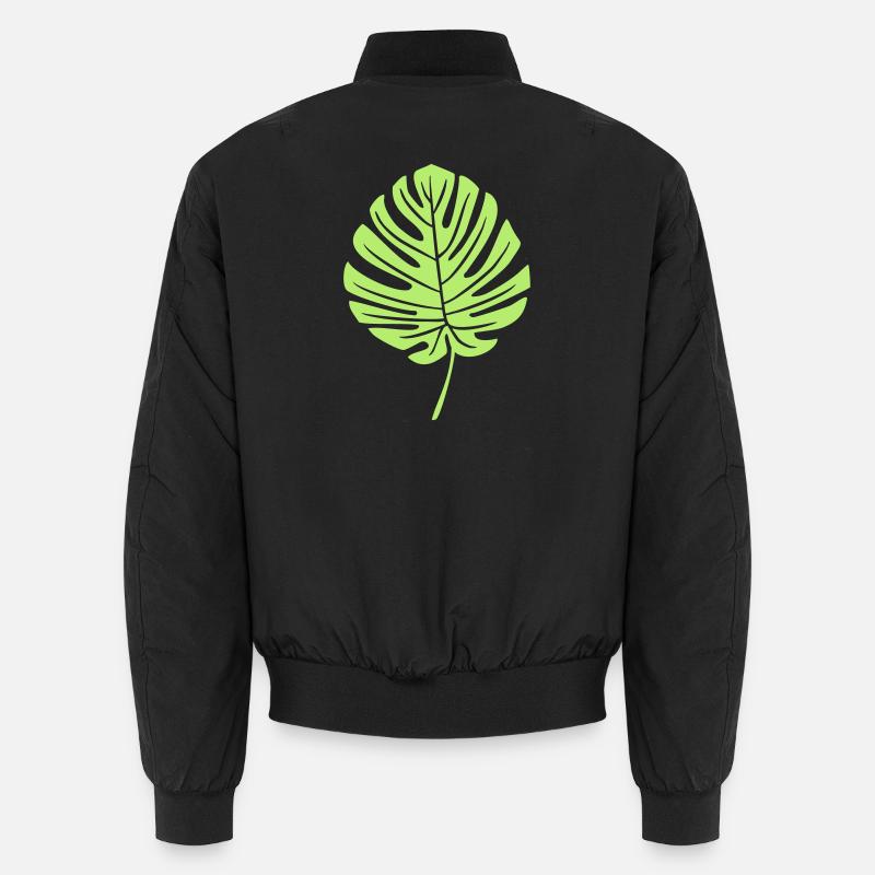 Green Monstera Leaf Unisex Bomber Jacket