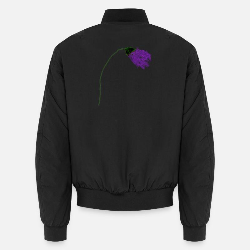 Violet flower with abstract surface - Unisex Bomber Jacket - black