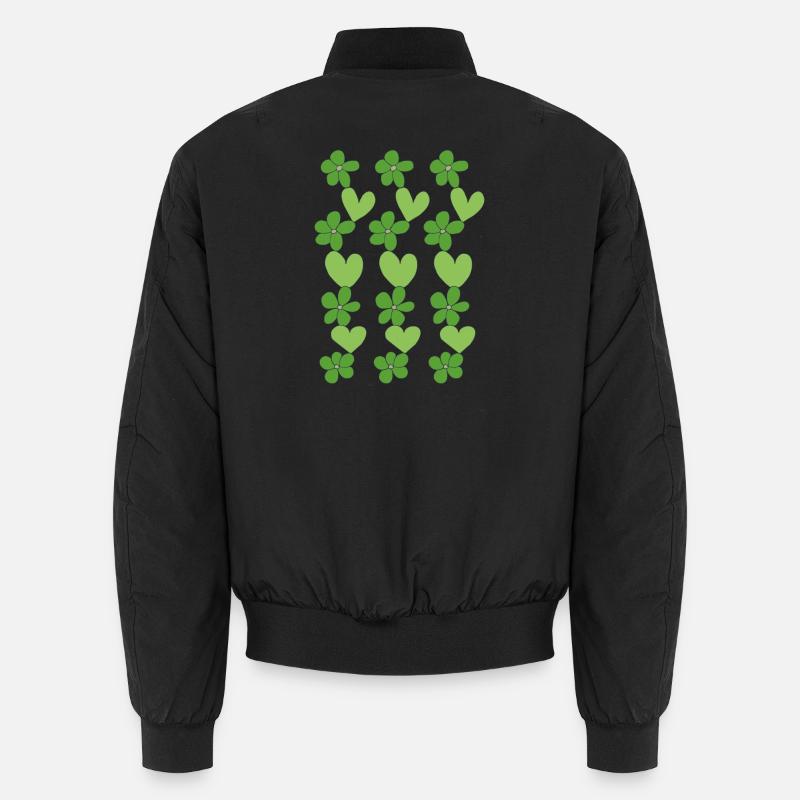 cœurs fleurs vert Bomber unisexe