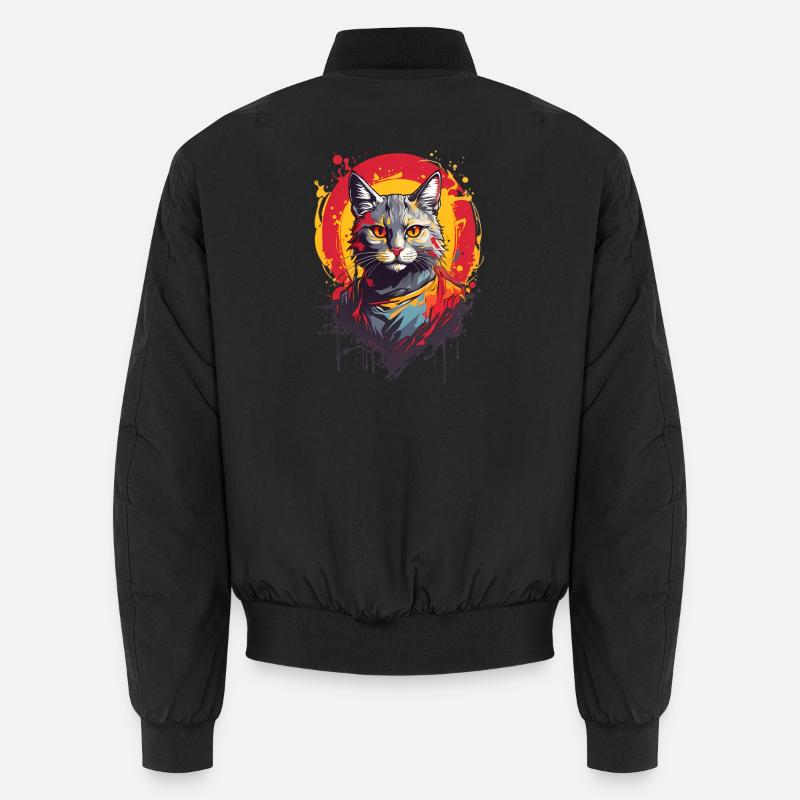 Cool Cat - Unisex Bomber Jacket - black