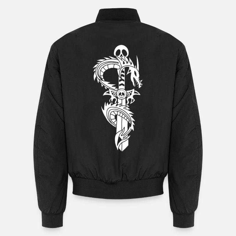 Der weiße Drache und das Schwert Unisex Bomberjacke