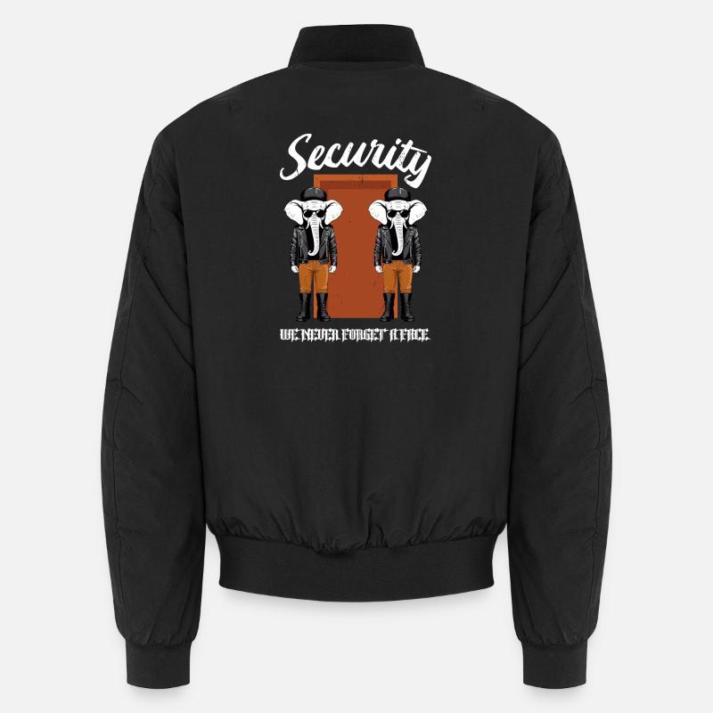 Security Elefanten - Unisex Bomberjacke - Schwarz
