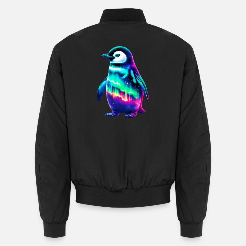 Aurora Borealis Pinguin Unisex Bomberjacke