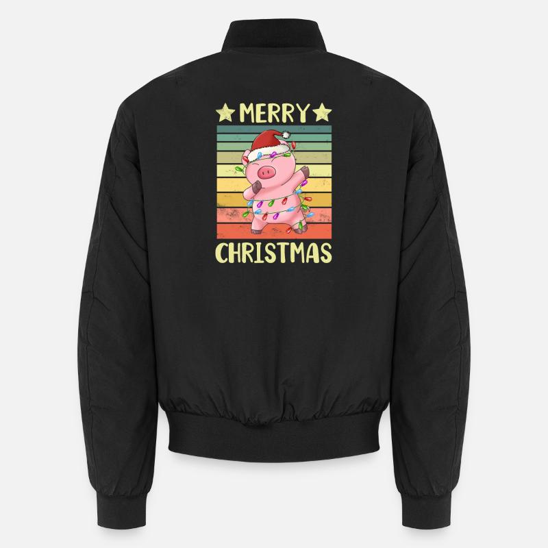 Joyeux Noël Cochon Bomber unisexe