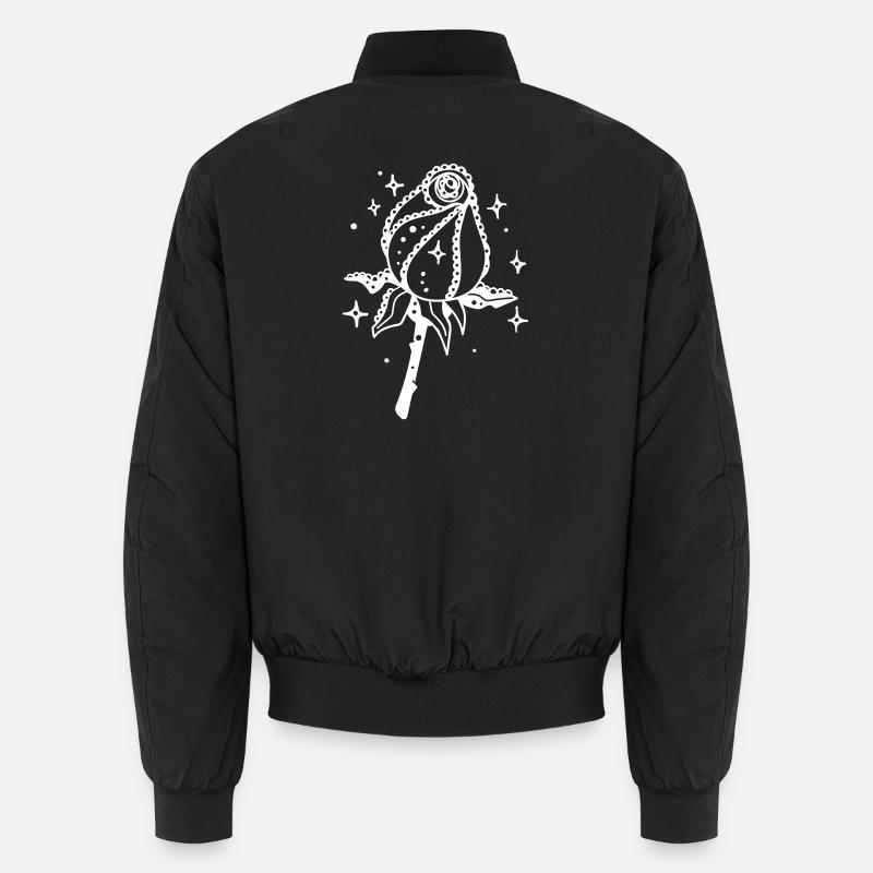 Weiße Rose mit Sternenglanz Unisex Bomberjacke