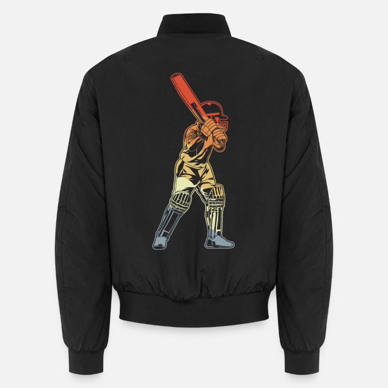 Retro Cricket Batter Unisex Bomber Jacket