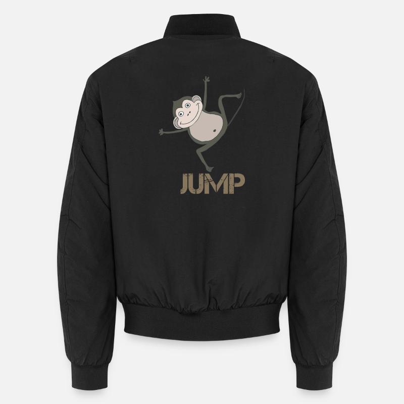 Verspielter Affe mit Sprungmotiv Unisex Bomberjacke