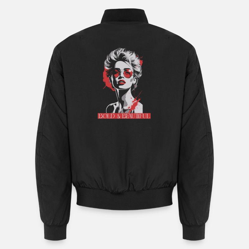 Female pop art icon with red accent Unisex Bomber Jacket
