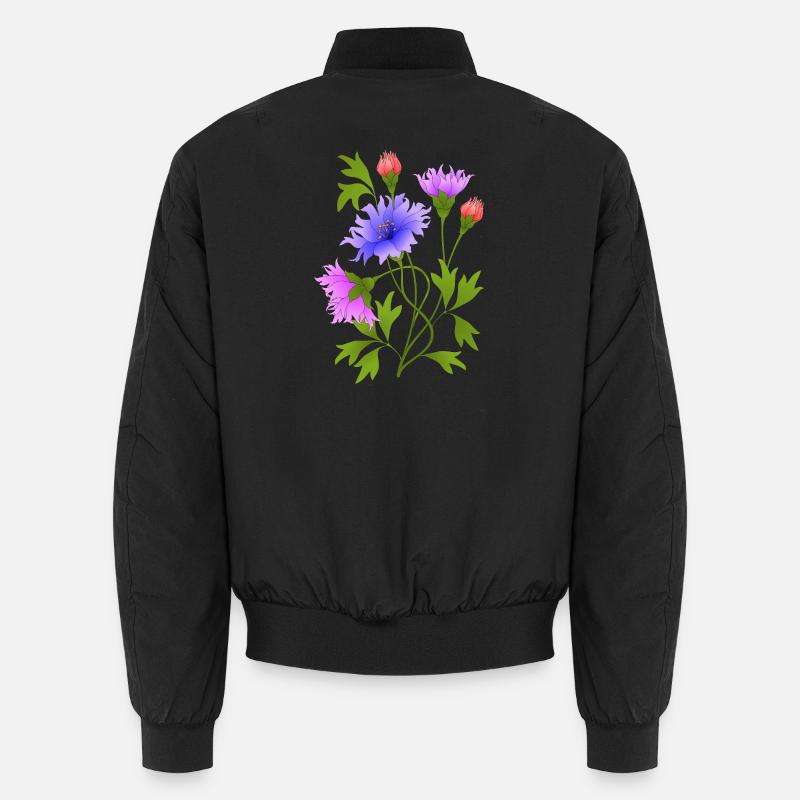 Blumen - Unisex Bomberjacke - Schwarz