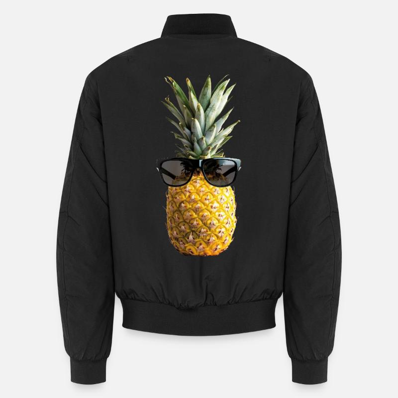 Ananans mit Sonnenbrille - Unisex Bomberjacke - Schwarz