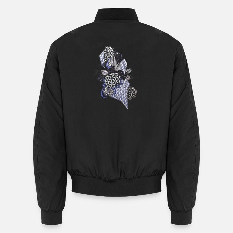 Ornement des fleurs de diamant - Bomber unisexe - noir