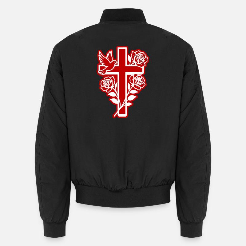 Colombe croix chrétienne Bomber unisexe