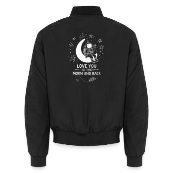 I Love You To The Moon And Back Doodle - Unisex Bomber Jacket - black - Back - AI Model Male 185 light (185cm)